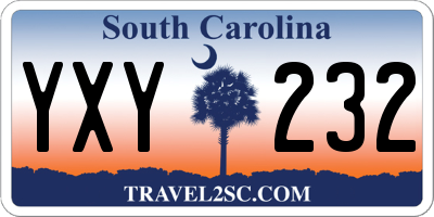 SC license plate YXY232
