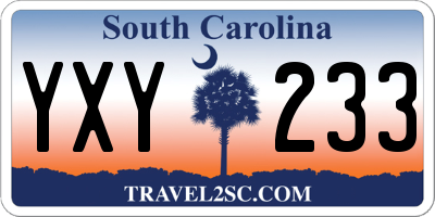 SC license plate YXY233