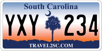 SC license plate YXY234