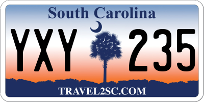 SC license plate YXY235