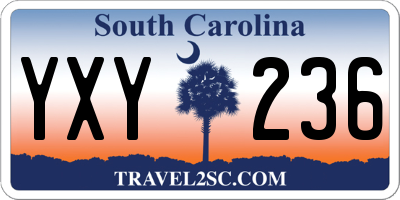SC license plate YXY236