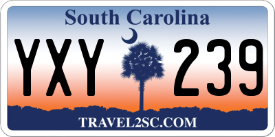 SC license plate YXY239