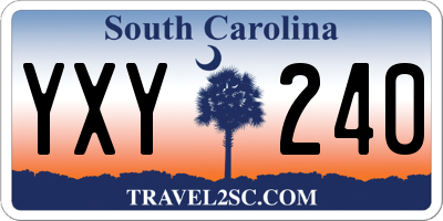SC license plate YXY240