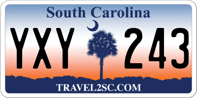SC license plate YXY243