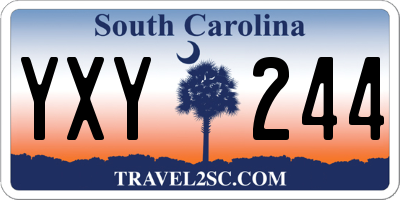 SC license plate YXY244