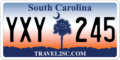 SC license plate YXY245