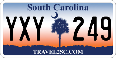 SC license plate YXY249