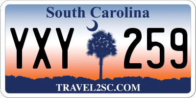 SC license plate YXY259