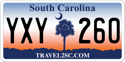 SC license plate YXY260