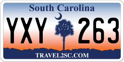 SC license plate YXY263
