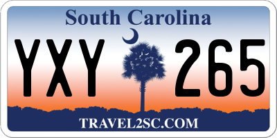 SC license plate YXY265
