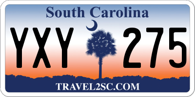 SC license plate YXY275