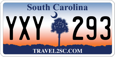 SC license plate YXY293