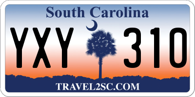 SC license plate YXY310
