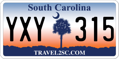 SC license plate YXY315