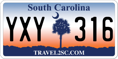 SC license plate YXY316