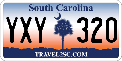 SC license plate YXY320