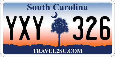 SC license plate YXY326