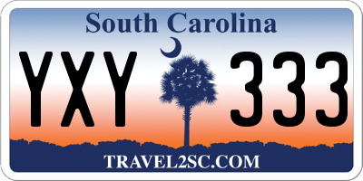 SC license plate YXY333