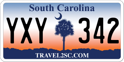 SC license plate YXY342