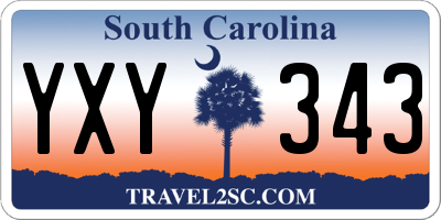 SC license plate YXY343