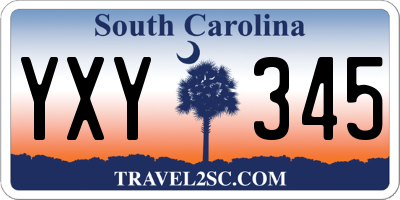 SC license plate YXY345