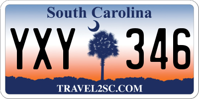 SC license plate YXY346
