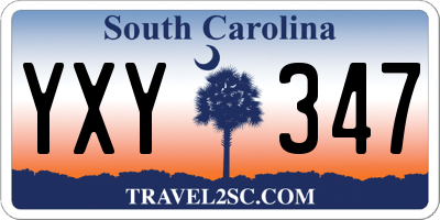 SC license plate YXY347