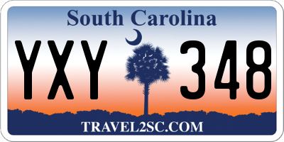 SC license plate YXY348