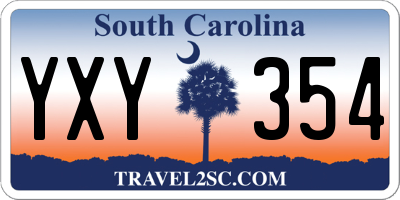 SC license plate YXY354