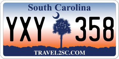 SC license plate YXY358