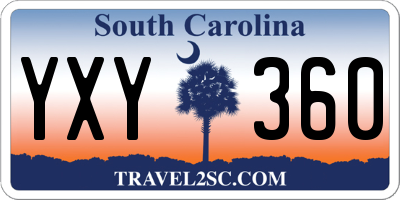 SC license plate YXY360