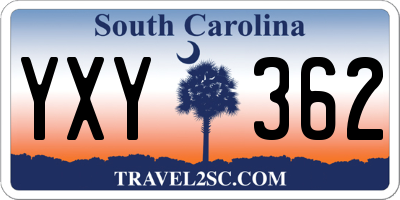 SC license plate YXY362