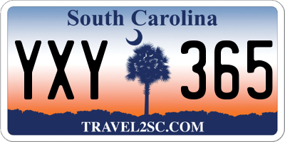 SC license plate YXY365