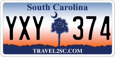 SC license plate YXY374