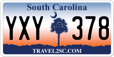 SC license plate YXY378