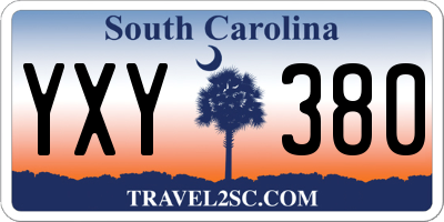 SC license plate YXY380