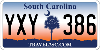 SC license plate YXY386