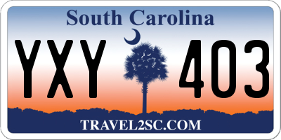 SC license plate YXY403