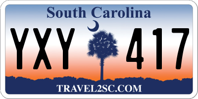 SC license plate YXY417