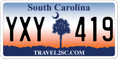 SC license plate YXY419