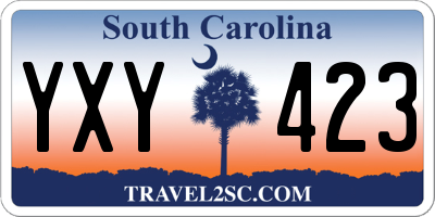 SC license plate YXY423