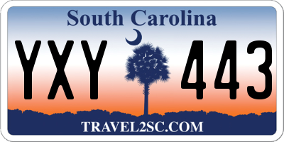 SC license plate YXY443