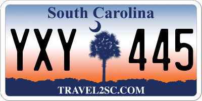 SC license plate YXY445