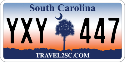 SC license plate YXY447