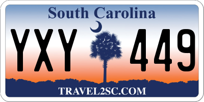 SC license plate YXY449