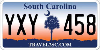 SC license plate YXY458