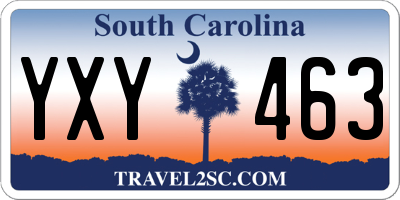SC license plate YXY463
