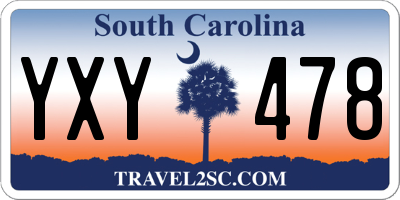 SC license plate YXY478