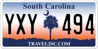 SC license plate YXY494